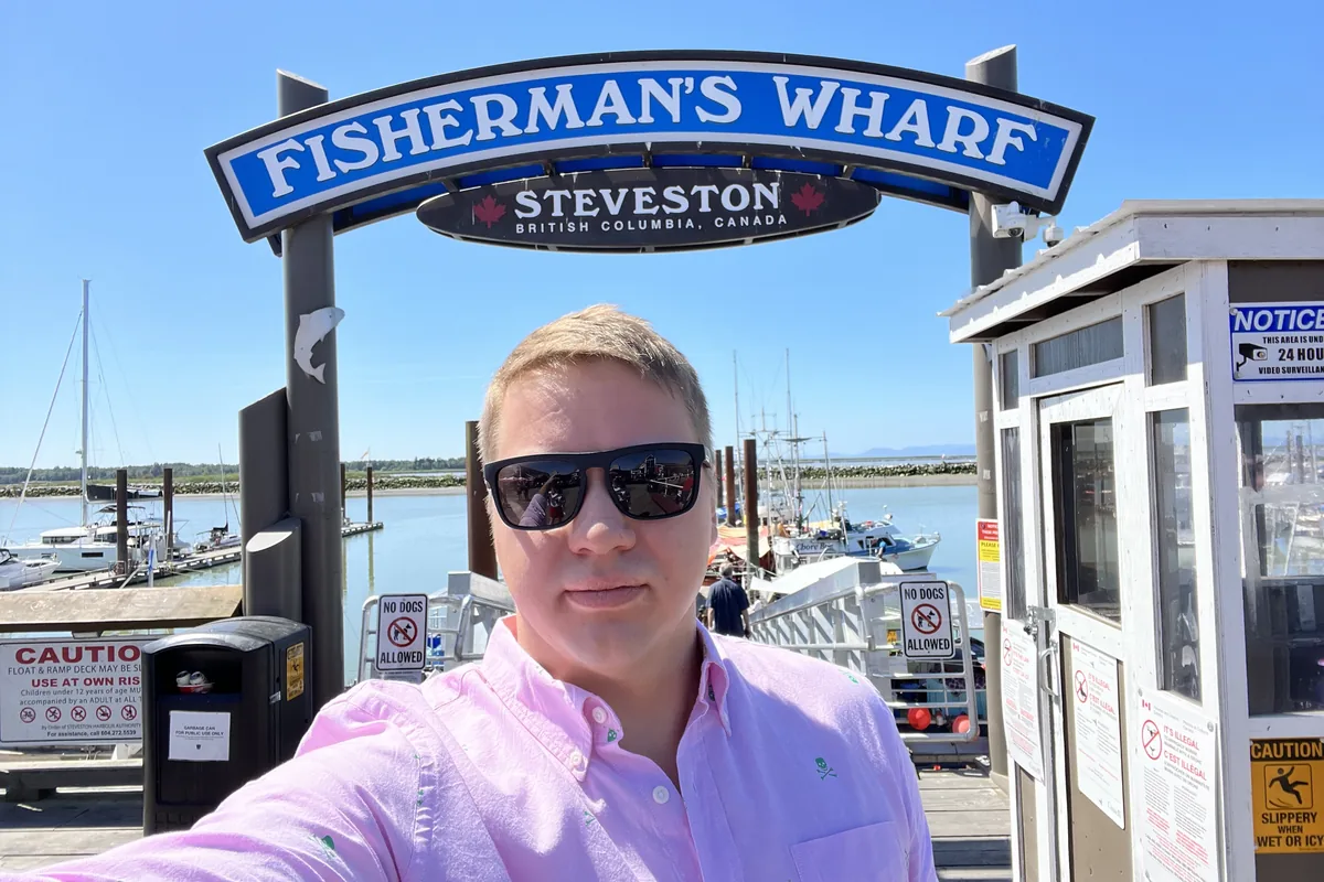 Metro Vancouver IT team member at Fisherman's Wharf in Steveston, British Columbia