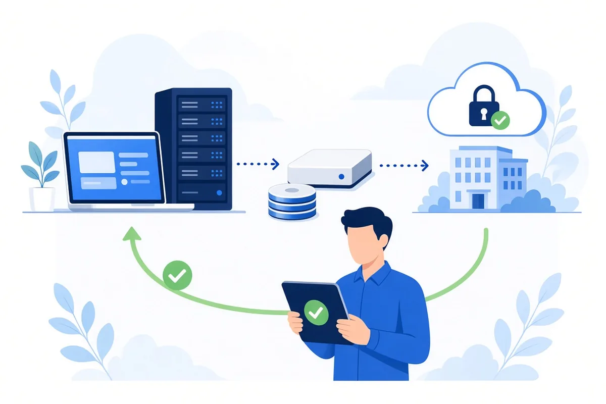 The 3-2-1 Backup Rule for Small Businesses (2026): Websites, Microsoft 365 and Laptops