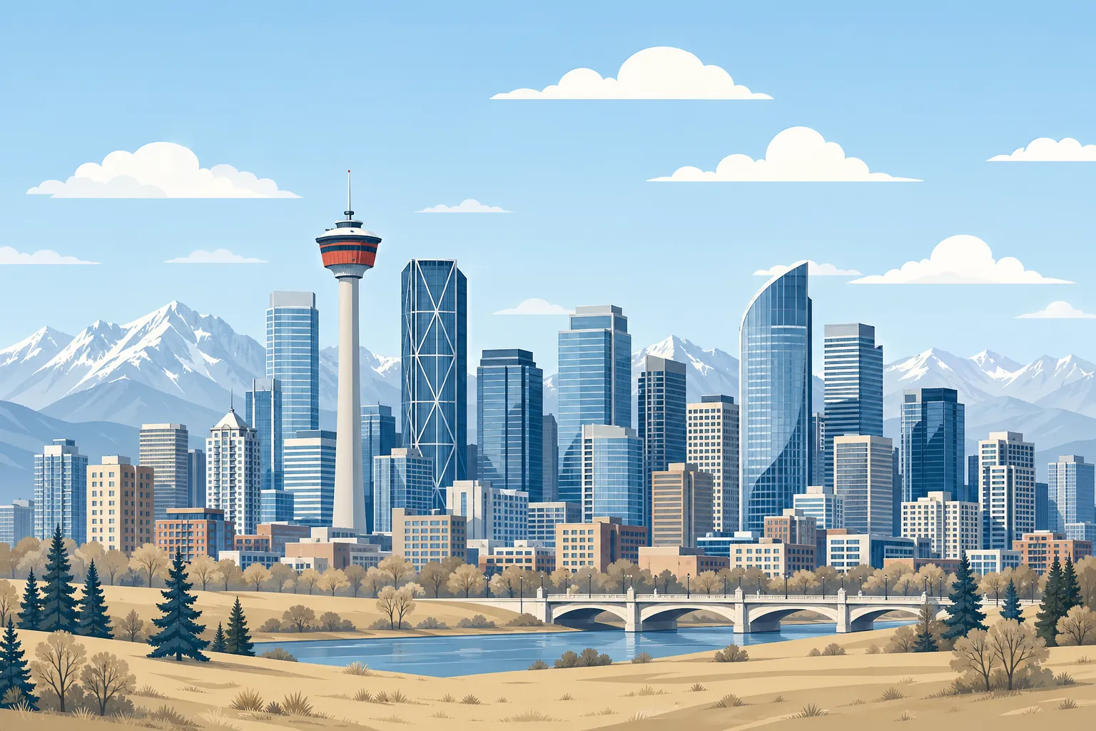 Skyline and business district imagery representing Calgary