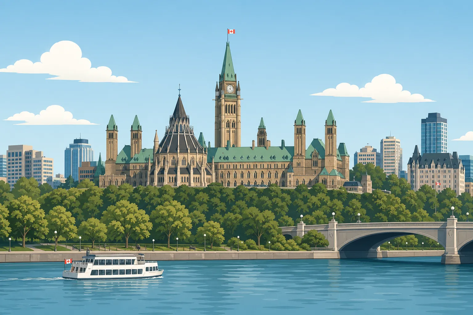 Skyline and business district imagery representing Ottawa