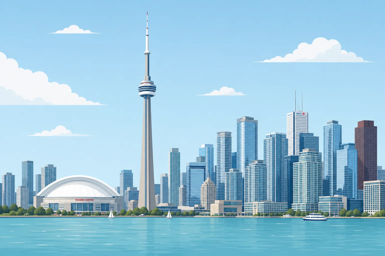 Skyline and business district imagery representing Toronto