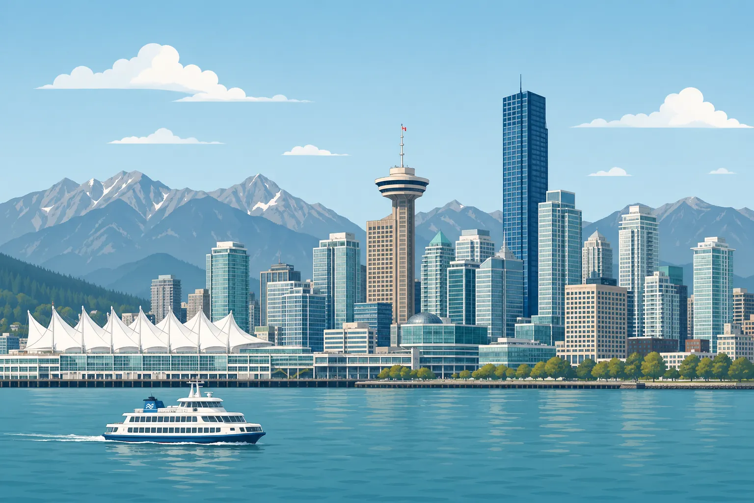 Skyline and business district imagery representing Vancouver