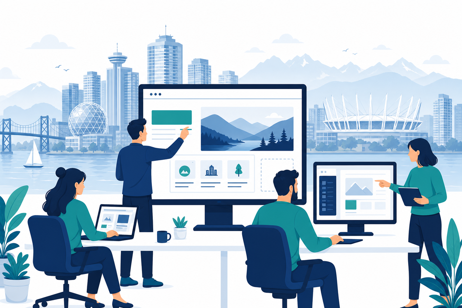 Illustration of Vancouver website development and launch