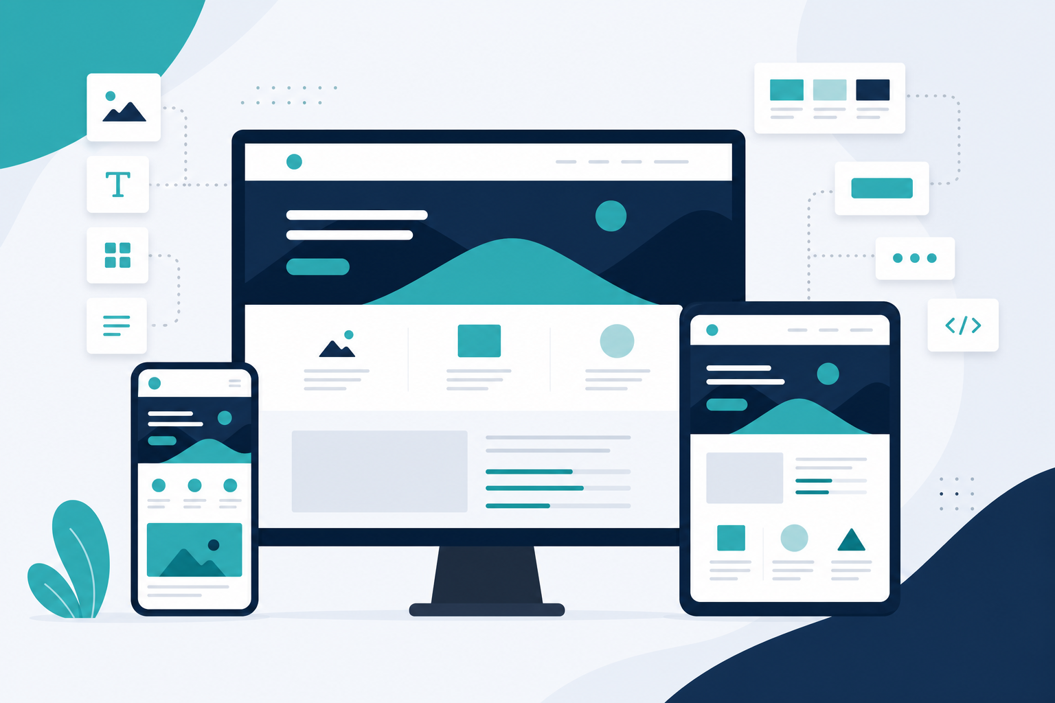 Illustration of responsive WordPress web design
