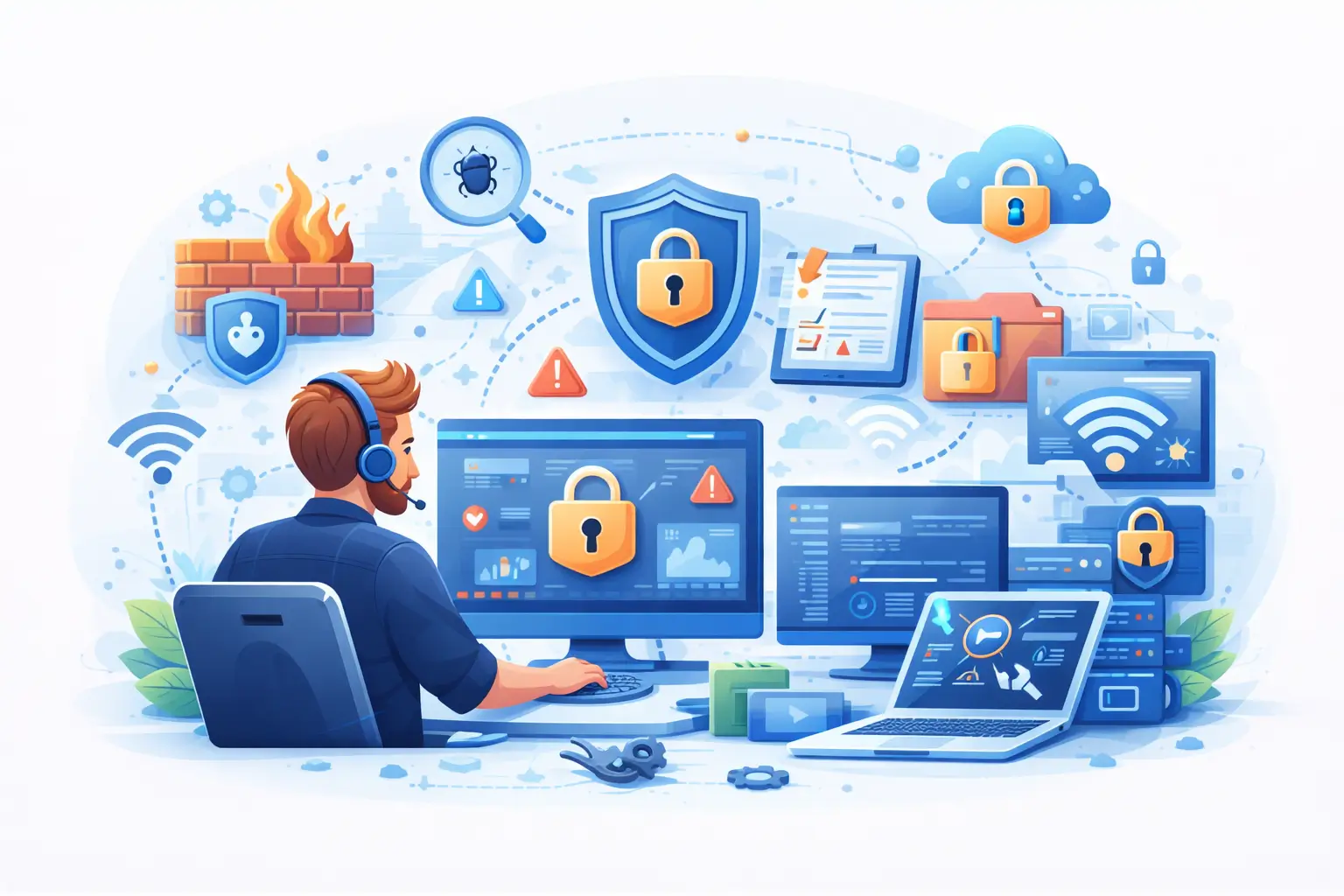 Cybersecurity services illustration