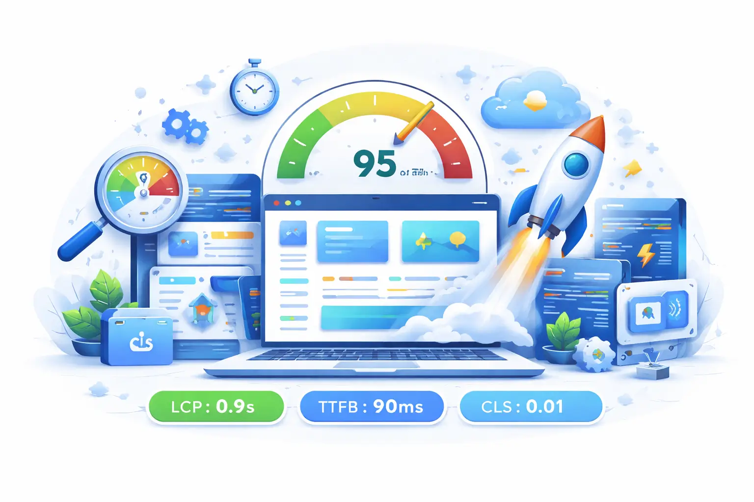 Website speed optimization illustration